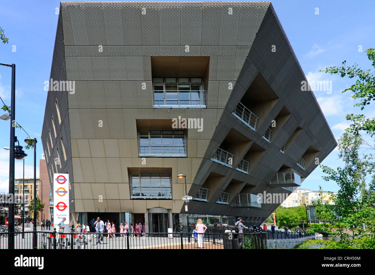Public Library angular modern architecture at Canada Water Underground ...