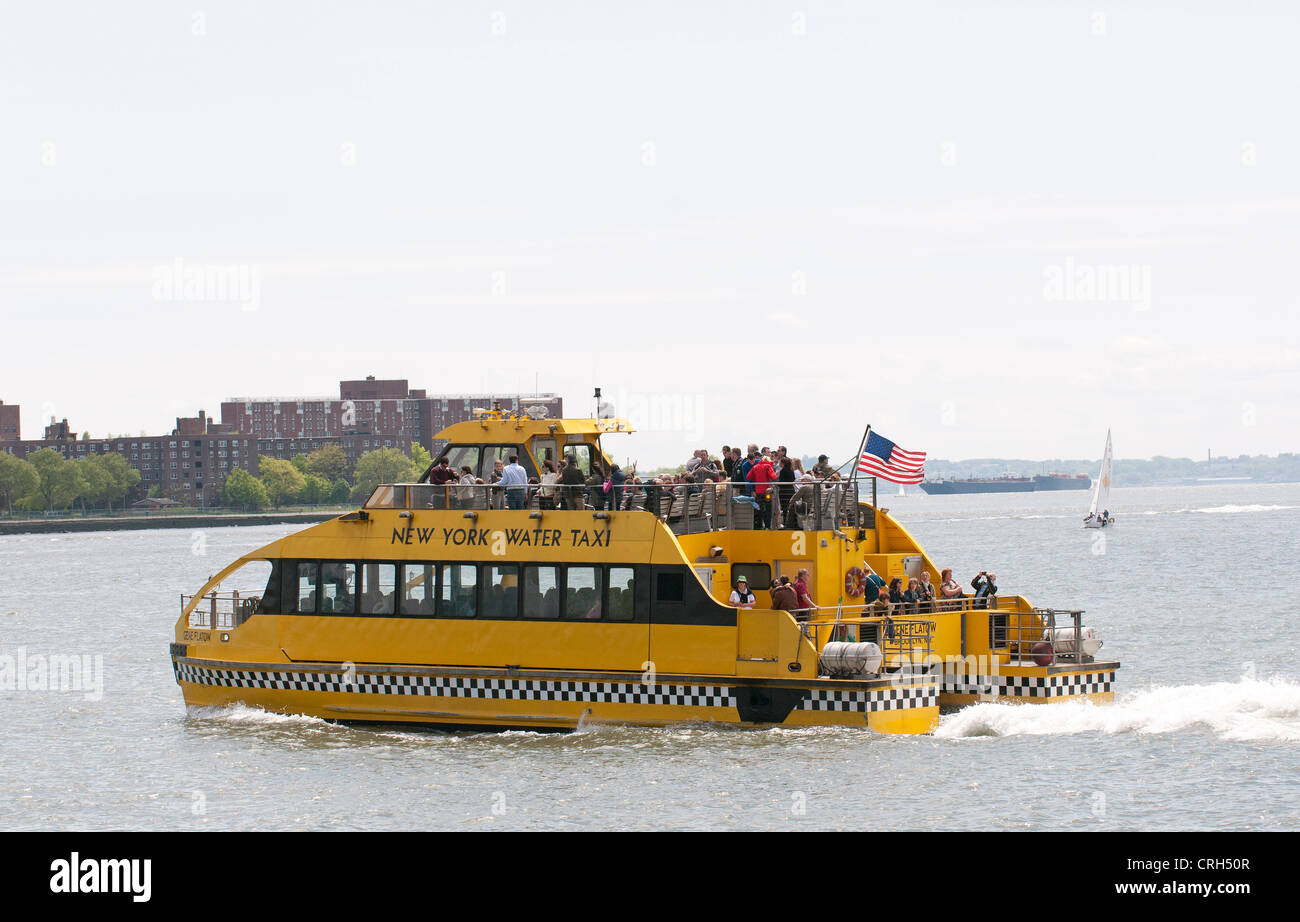 New York Water Taxi service underway crossing New York Harbor NY USA