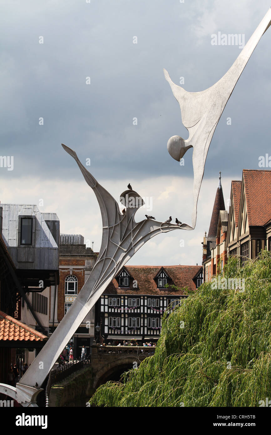 Lincoln City Centre Sculpture Waterside Centre and Market Place Stock