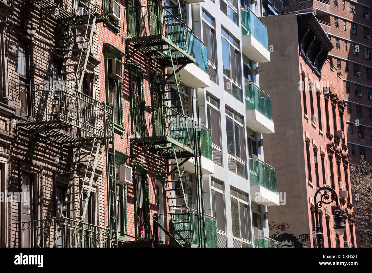 Building Facades, Lower East Side, NYC Stock Photo