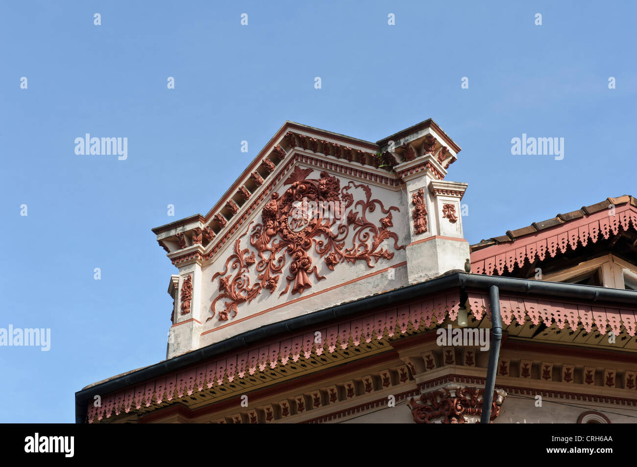 Roof floral motif, Singapore Stock Photo Alamy