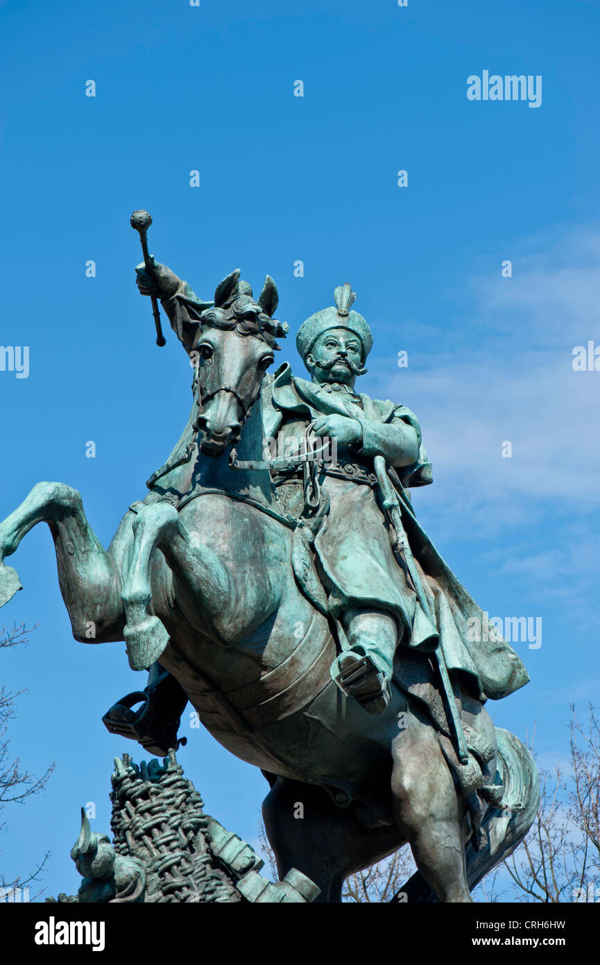 Statue The King Jan Ⅲ Sobieski on a horse, Gdansk, Poland Stock Photo