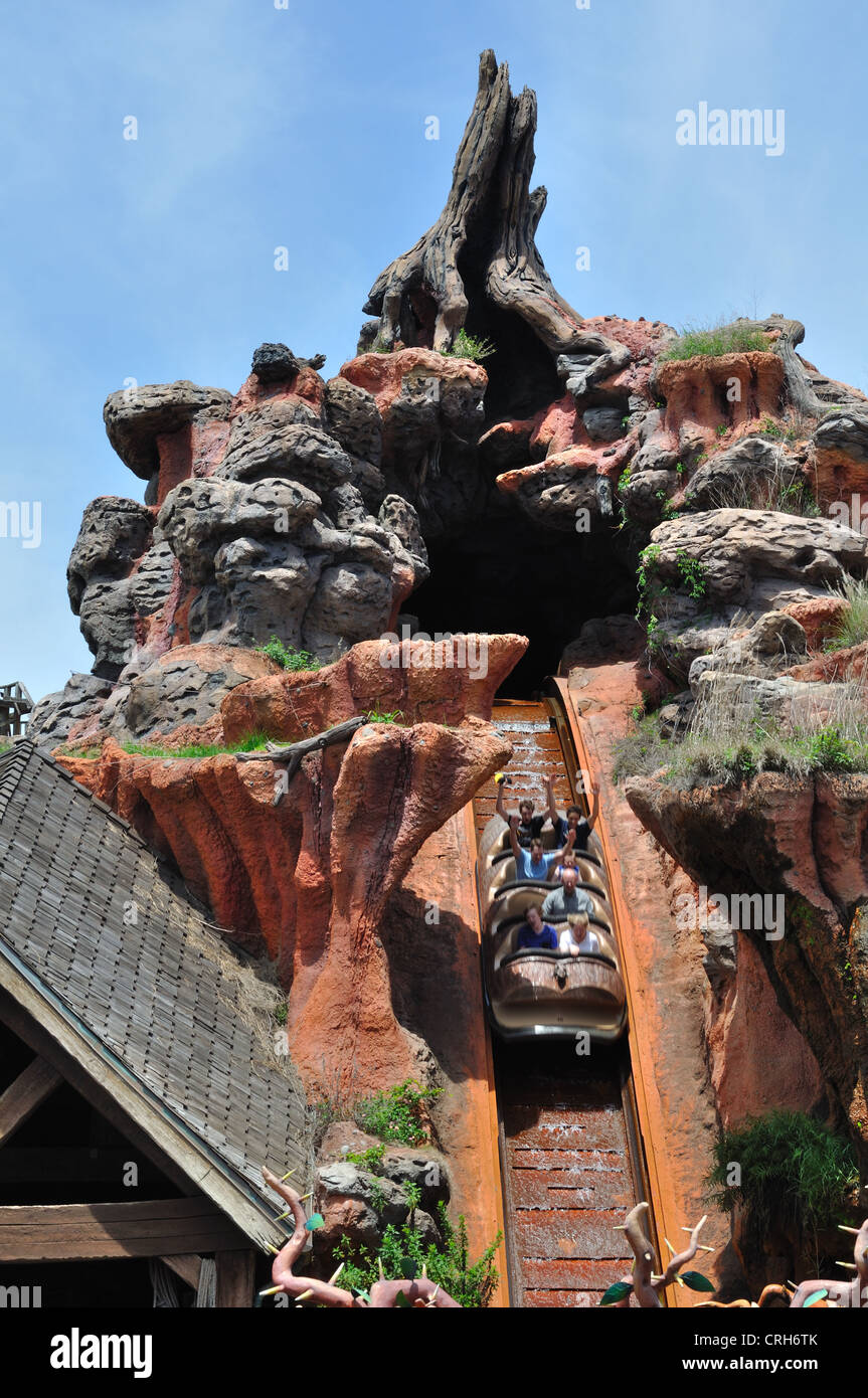 The splash mountain roller coaster ride in the Magic Kingdom Stock