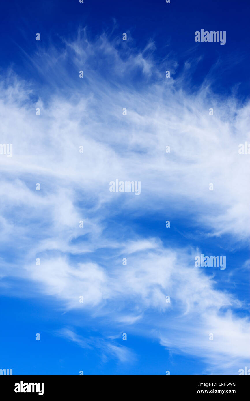 Wispy cirrus clouds across hi-res stock photography and images - Alamy