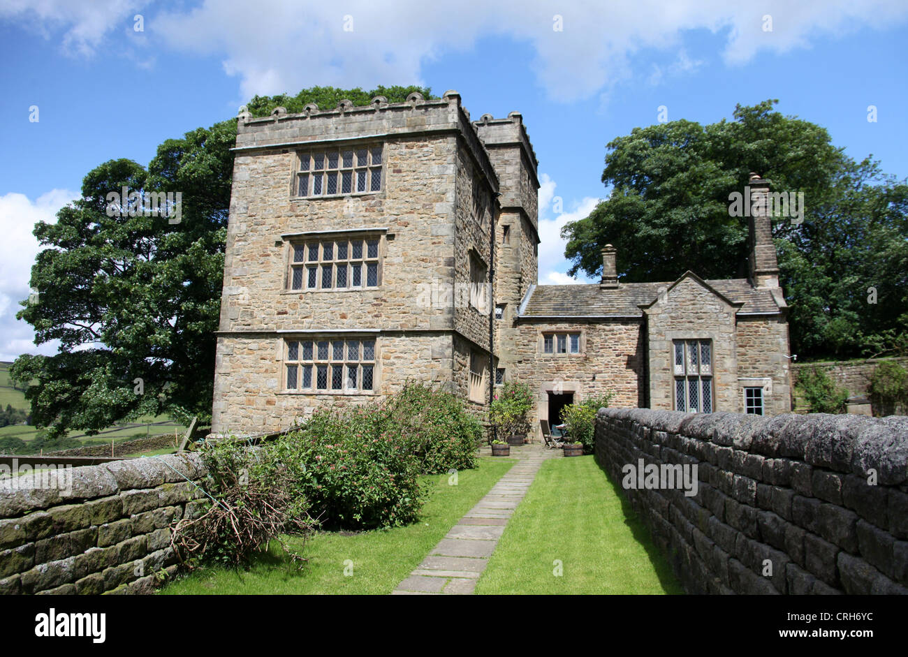16th Century North Lees Hall at Hathersage in the Peak District National Park Stock Photo