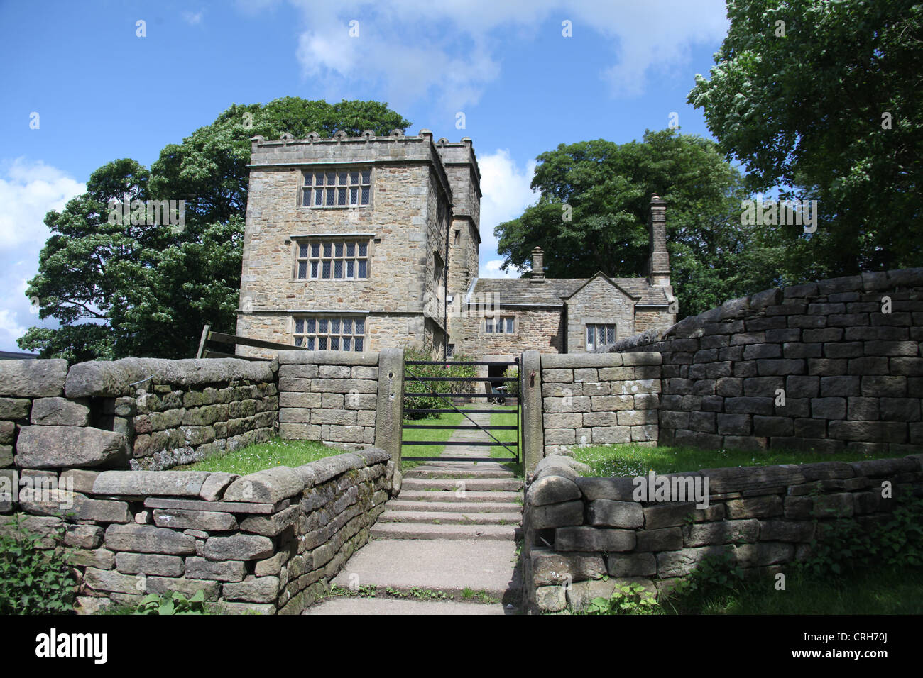 16th Century North Lees Hall at Hathersage in the Peak District National Park Stock Photo