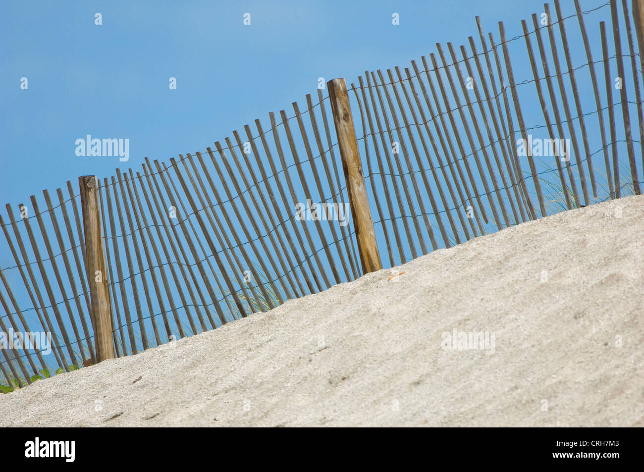 beach dune fence Stock Photo