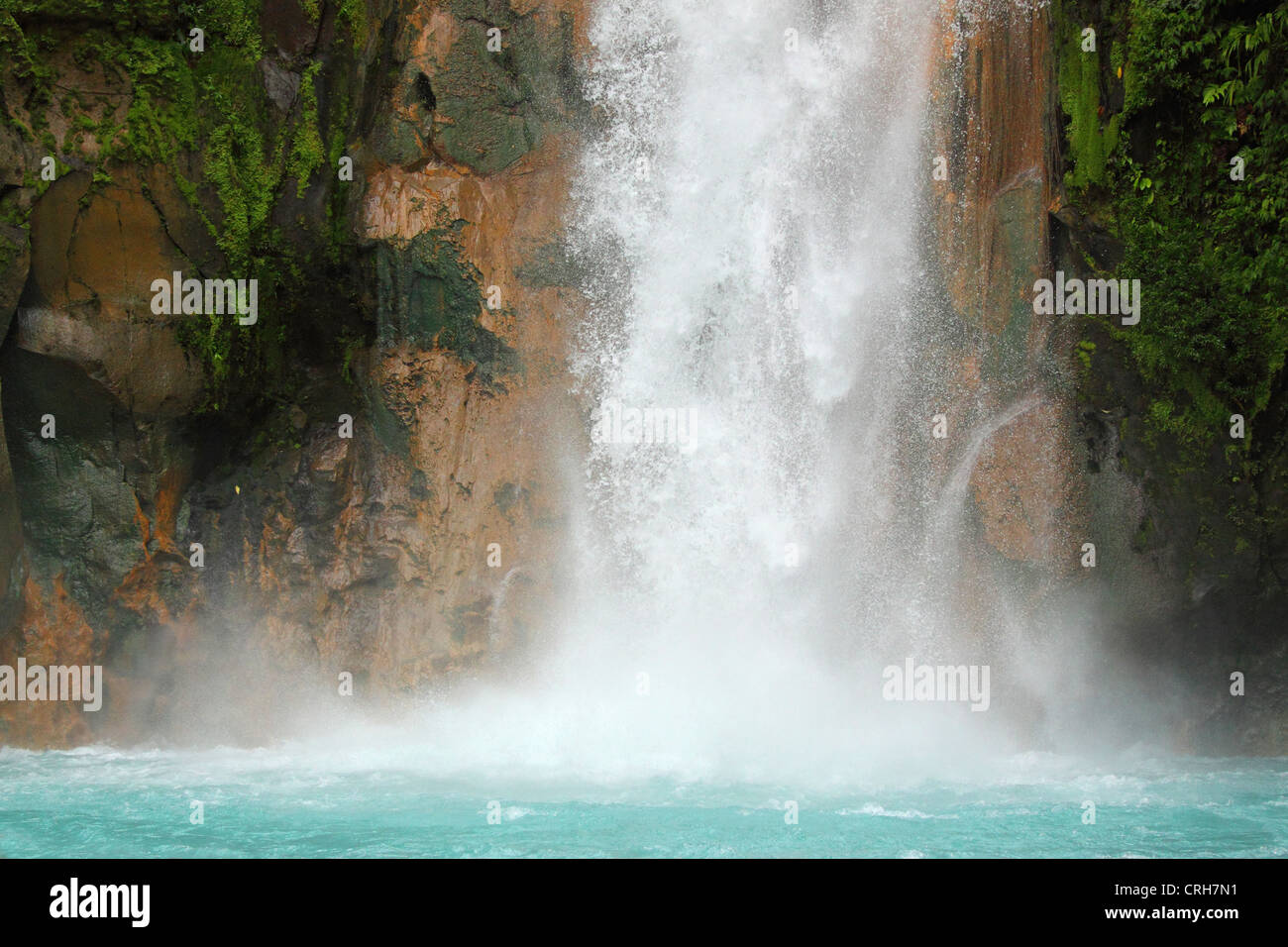 Rio Celeste (Blue River) waterfall in Tenorio Volcano National Park, Costa Rica. Stock Photo