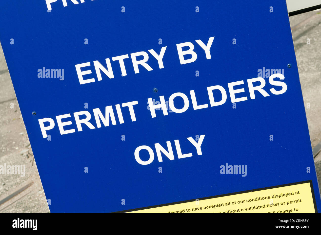 Permit Holders Only sign Stock Photo