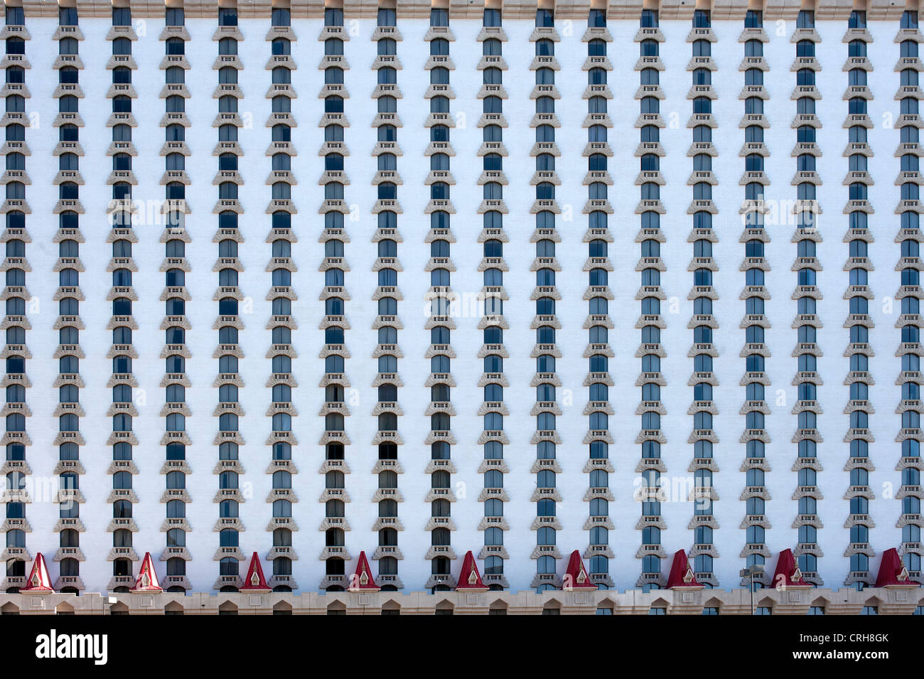 Shuttered windows on the Excalibur Resort Hotel in Las Vegas, Nevada, United States of America, USA Stock Photo
