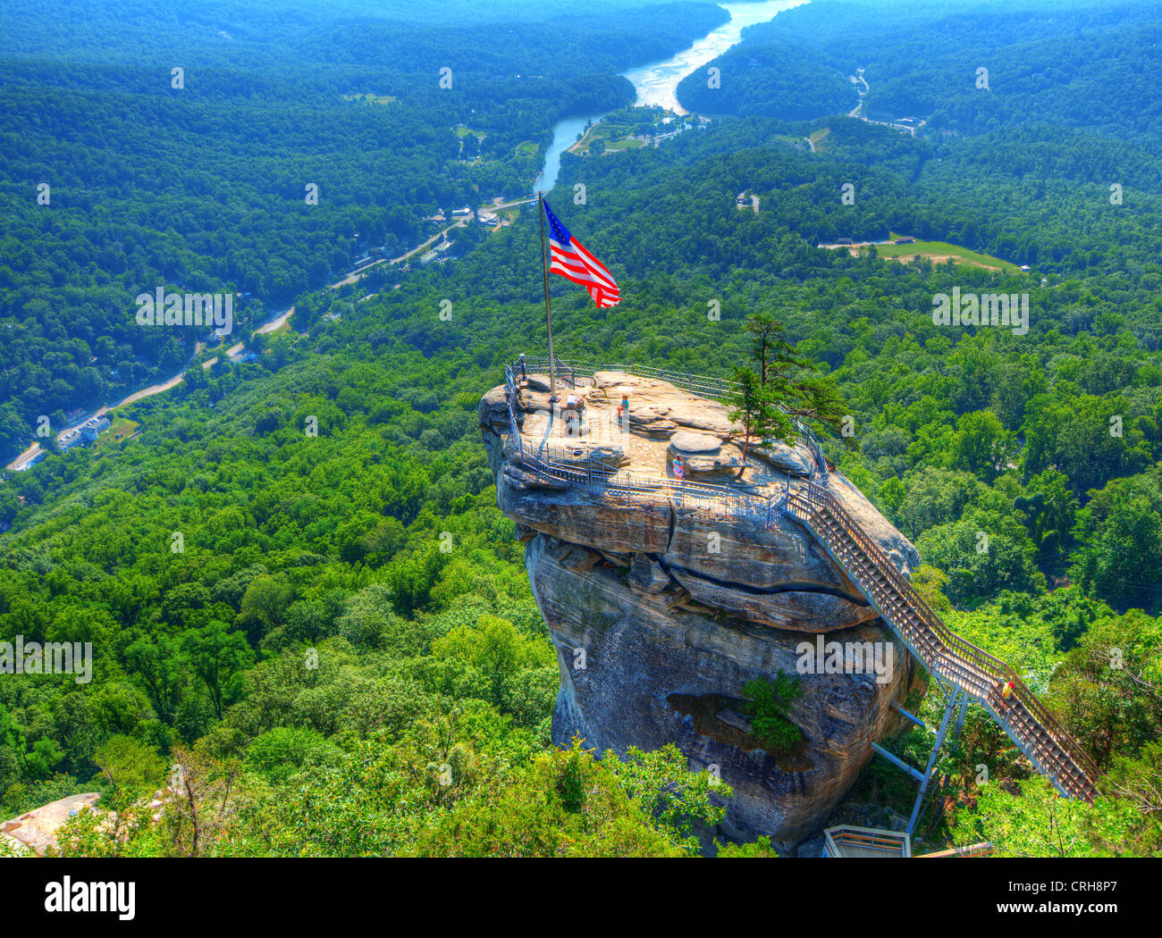 Chimney Rock at Chimney Rock State Park in North Carolina, USA Stock