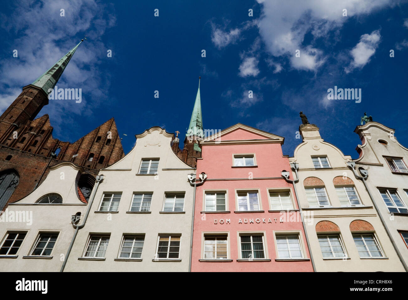 Houses in Dutch mannerist style in Gdansk Poland Stock Photo