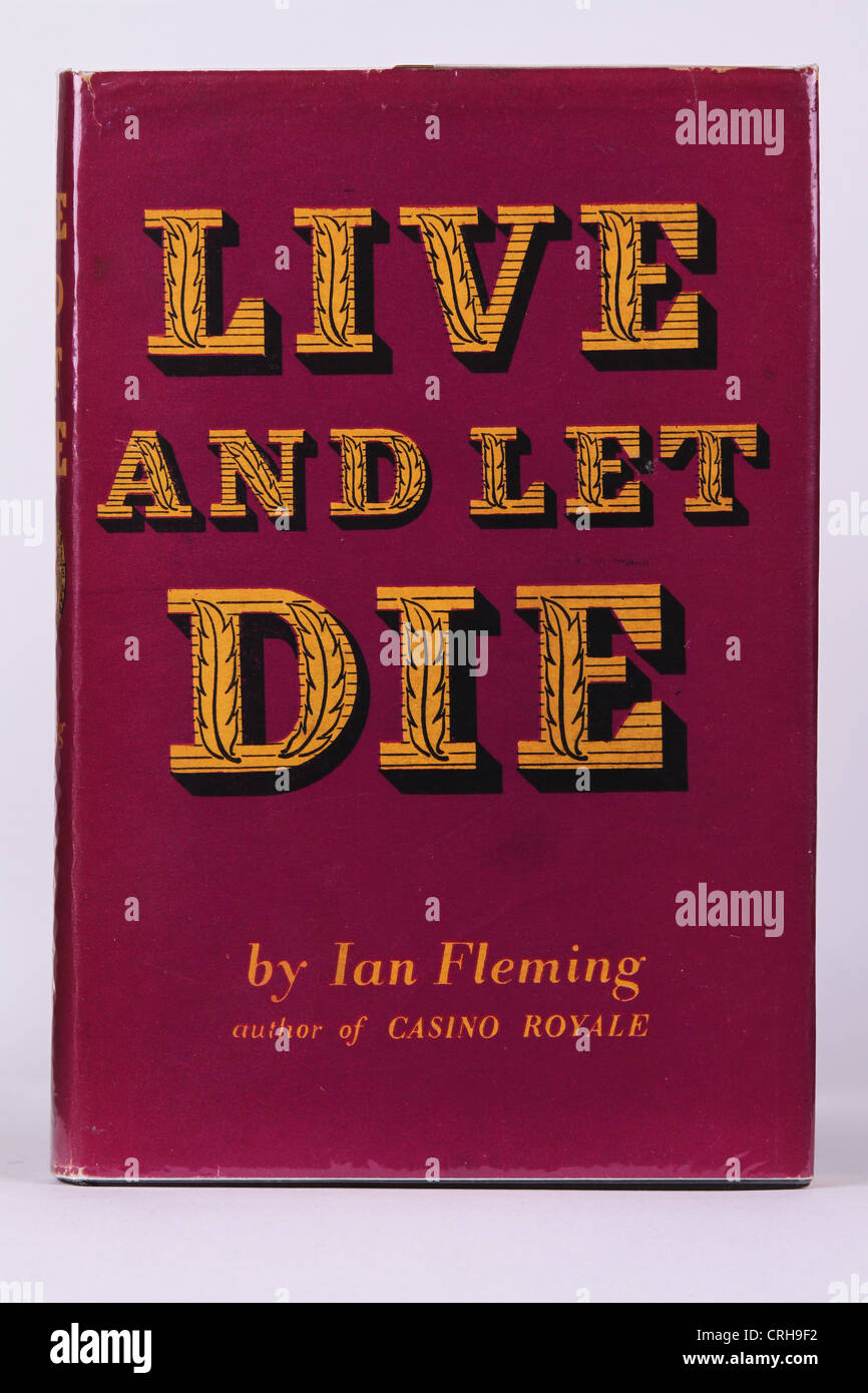 Live and Let Die by Ian Fleming James Bond 007 Book Cover Original First Edition Stock Photo