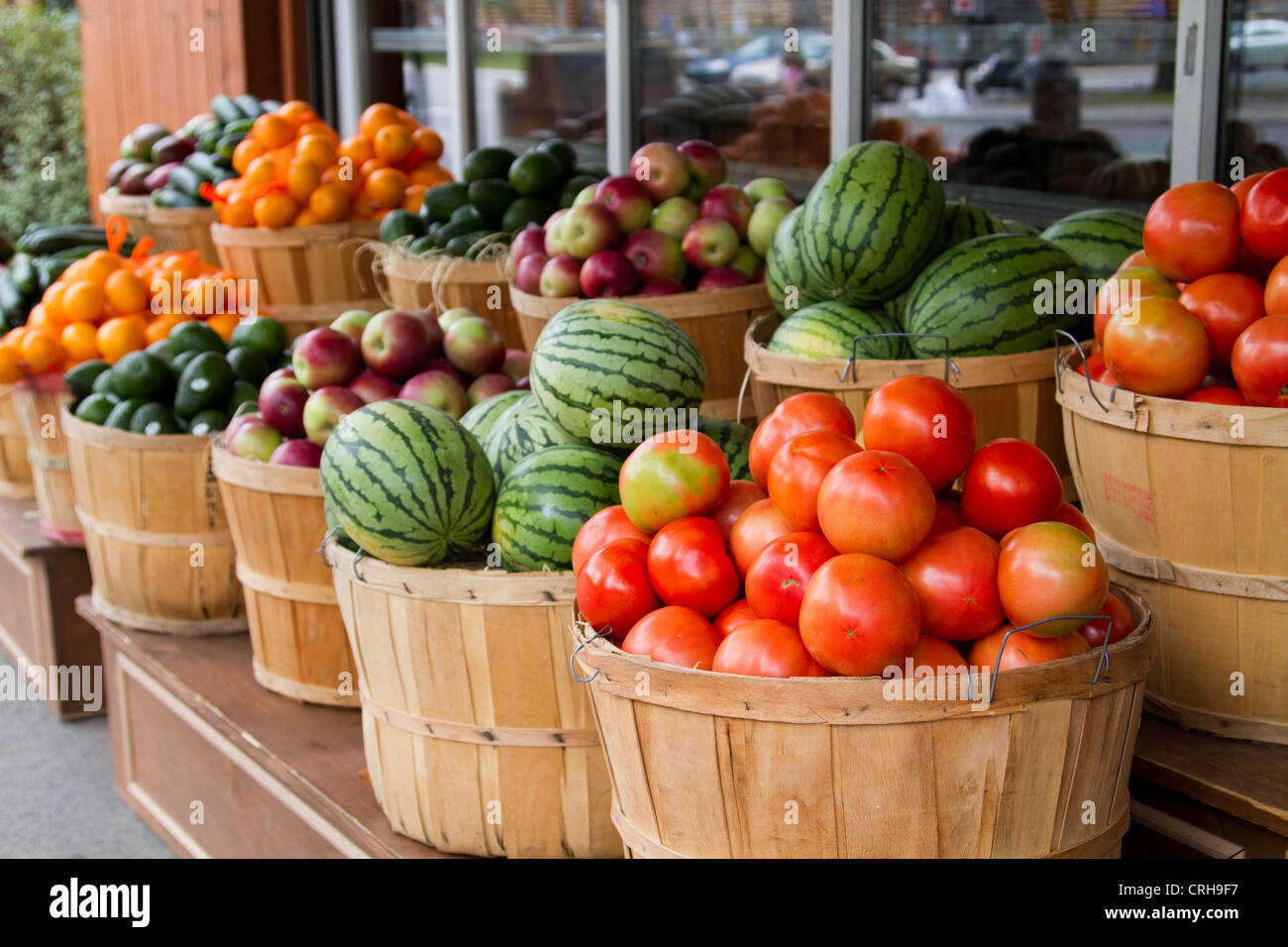 Fresh fruit and vegetables outside a store in Montreal, Canada Stock Photo Alamy