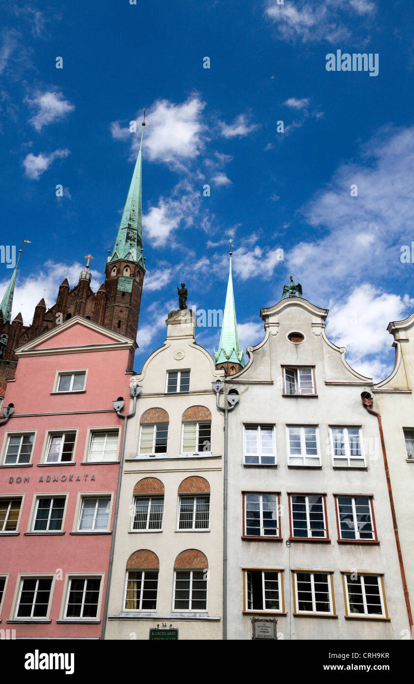 Houses in Dutch mannerist style in Gdansk Poland Stock Photo
