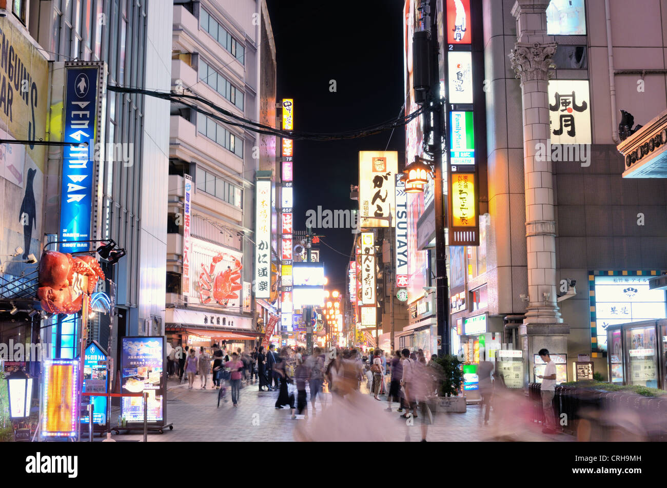 Osaka, Japan on the Dotonbori at night. Stock Photo