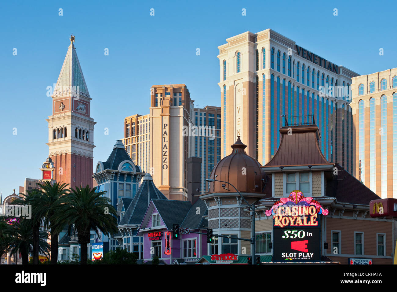 LAS VEGAS, NEVADA, USA - JUNE 15, 2012:  Las Vegas Boulevard skyline Stock Photo