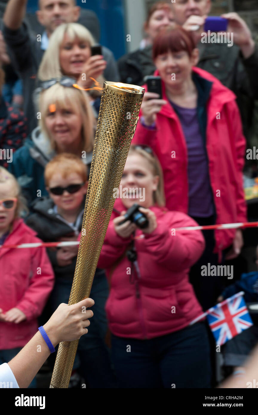 Olympic torch relay; Brighouse Stock Photo Alamy