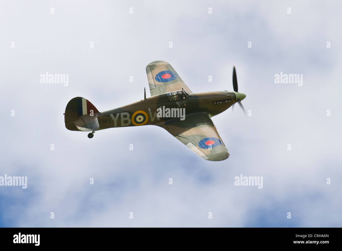 A Hawker Hurricane airplane. Part of the Battle of Britain Memorial Flight.e Stock Photo