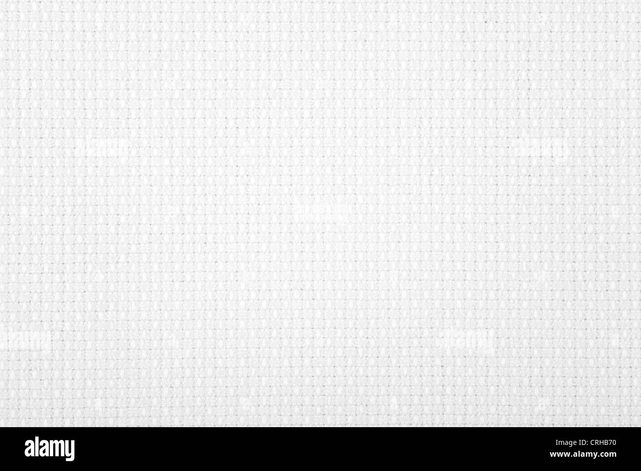 white canvas background, linen texture in grid pattern Stock Photo