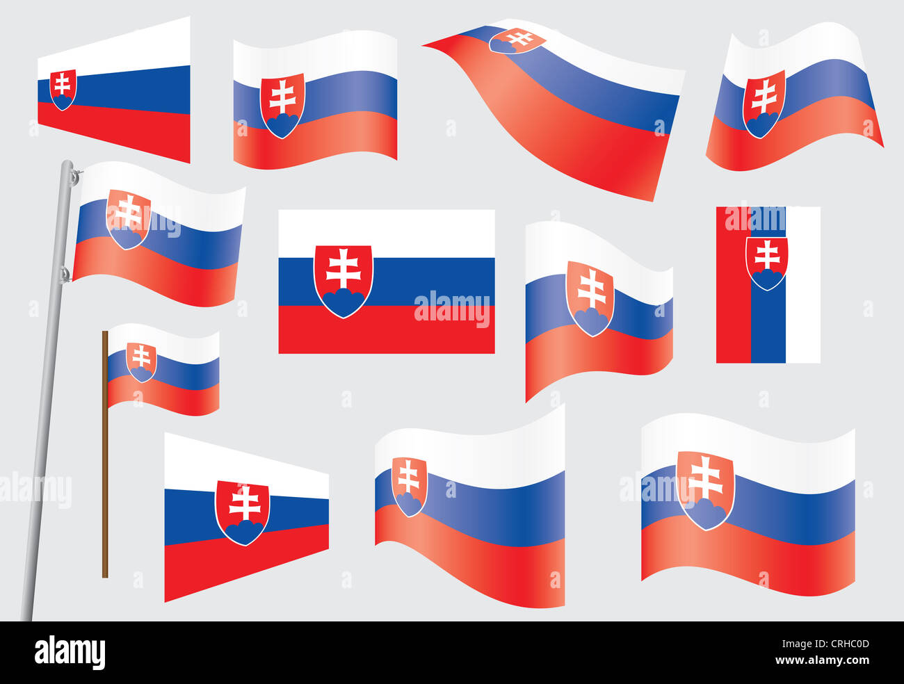 set of flags of Slovakia illustration Stock Photo - Alamy