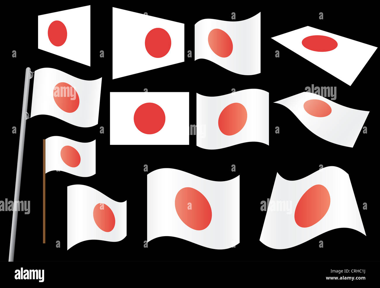 set of flags of Japan illustration Stock Photo Alamy