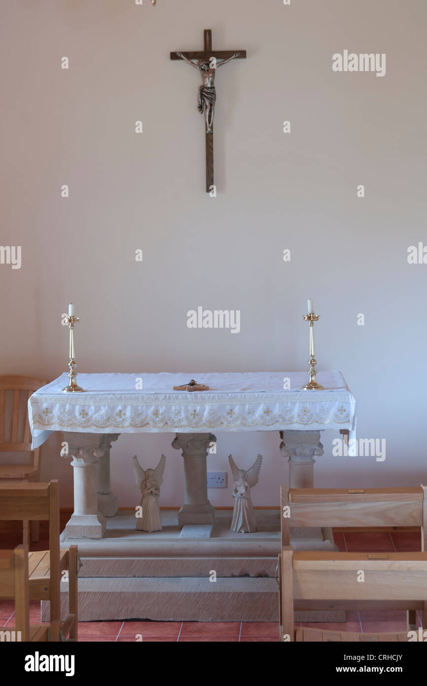 Building, Chapel, Stone altar Stock Photo Alamy