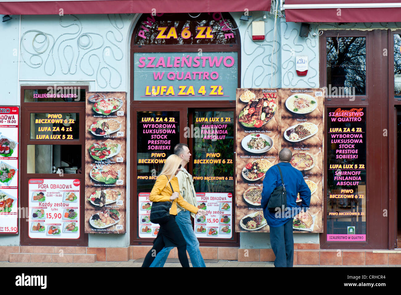 Restaurant bar on Piotrkowska Street, Lodz, Poland Stock Photo Alamy