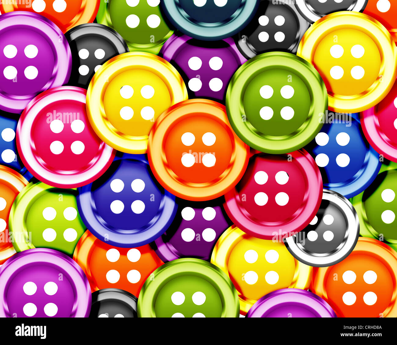 Set of cloth buttons background. Stock Photo