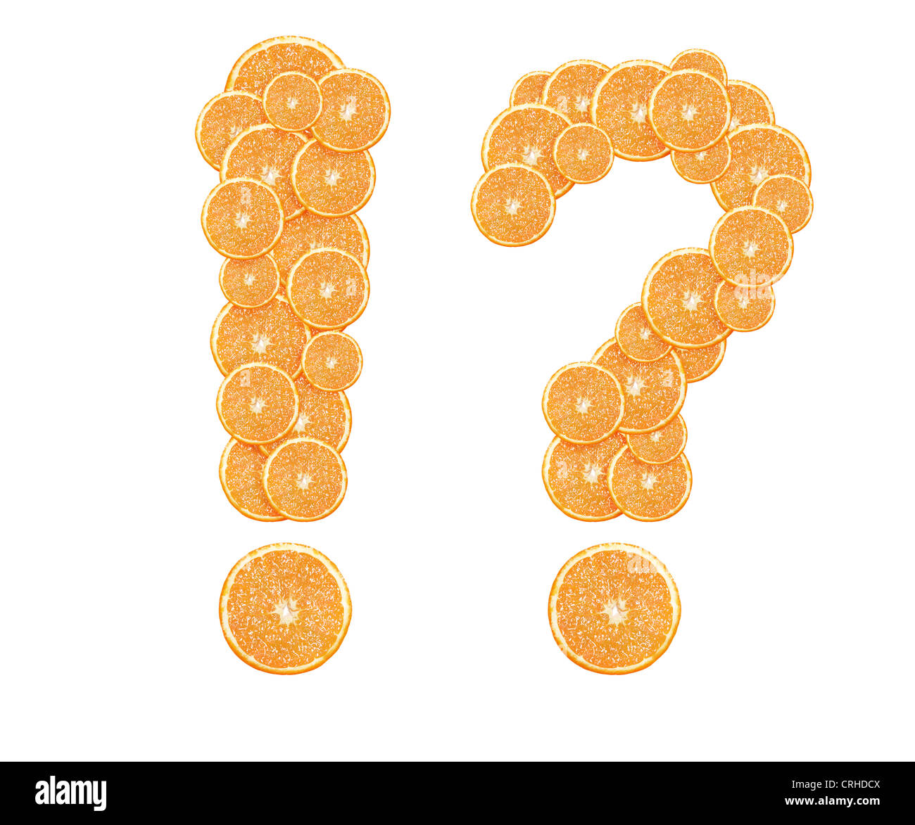 Sliced Question orange slices formed question and exclamation mark Stock Photo - Alamy