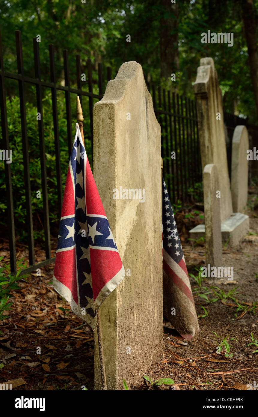 Historic confederate soldier grave site at Sunbury Stock Photo