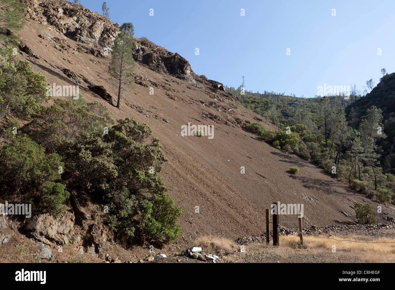 Small landslide -California USA Stock Photo