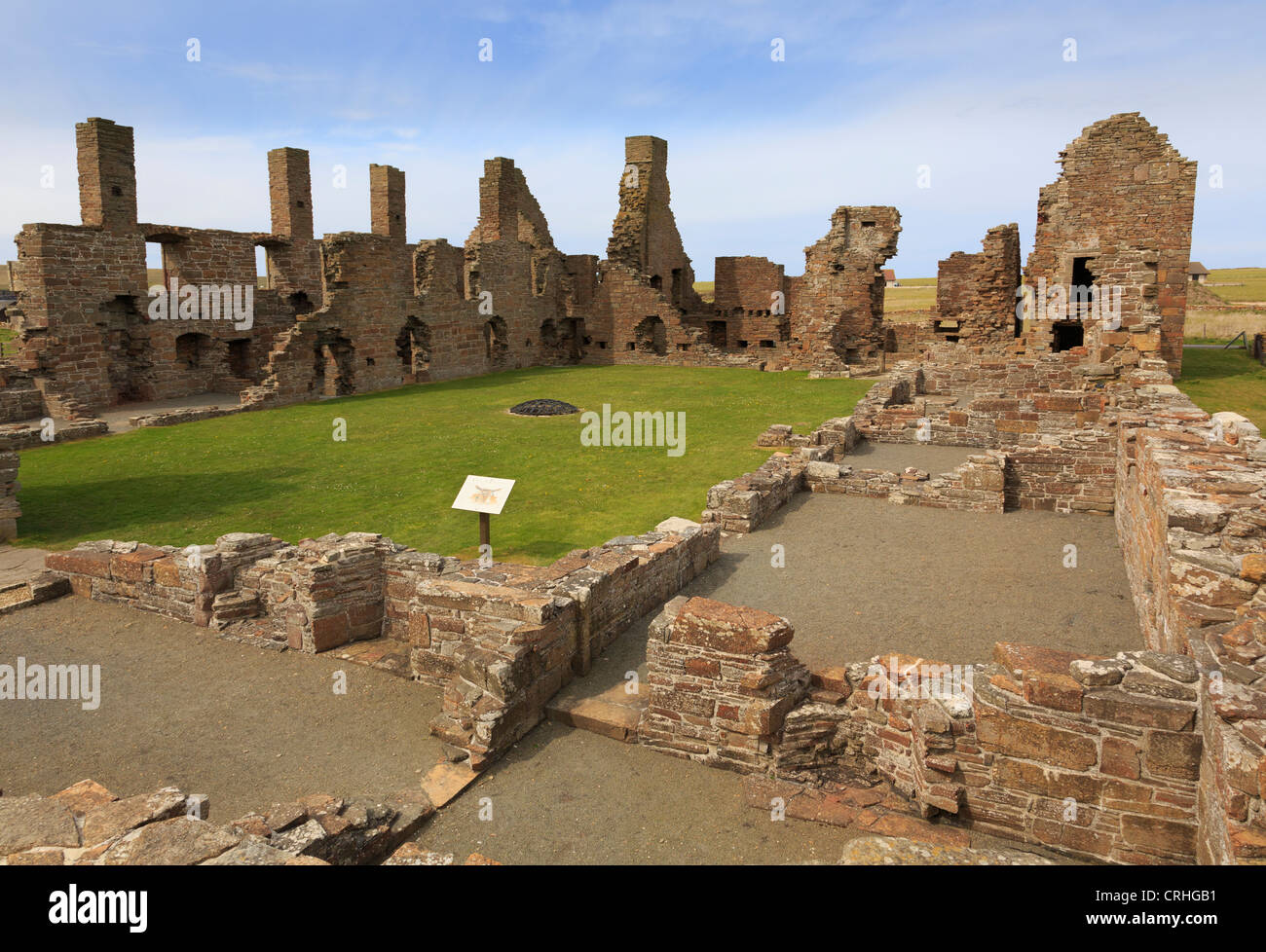 Ruined remains of 16th century Earl's Palace built by Lord Robert Stewart. Birsay Orkney Islands Scotland UK Stock Photo