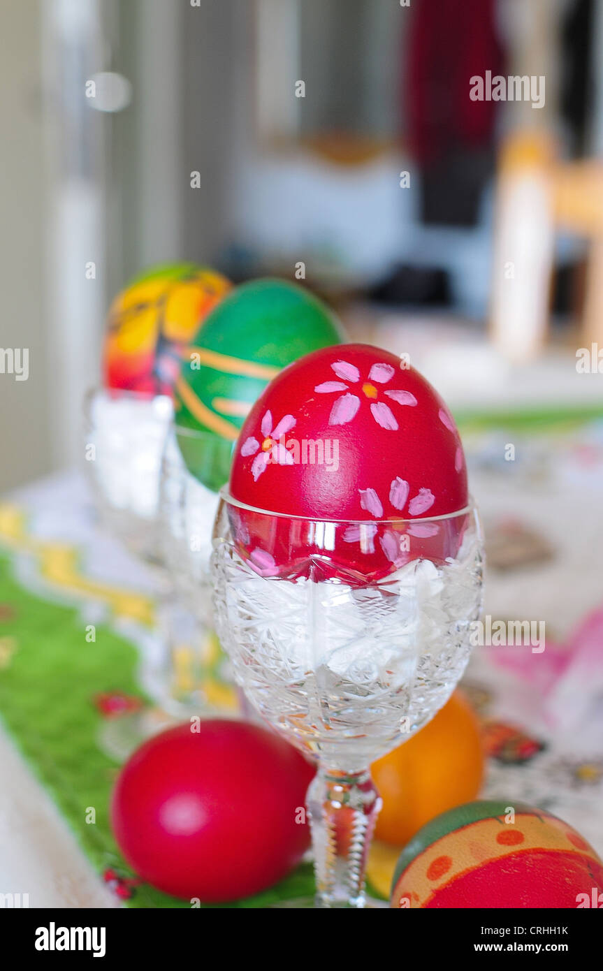 Set of colorful easter eggs Stock Photo