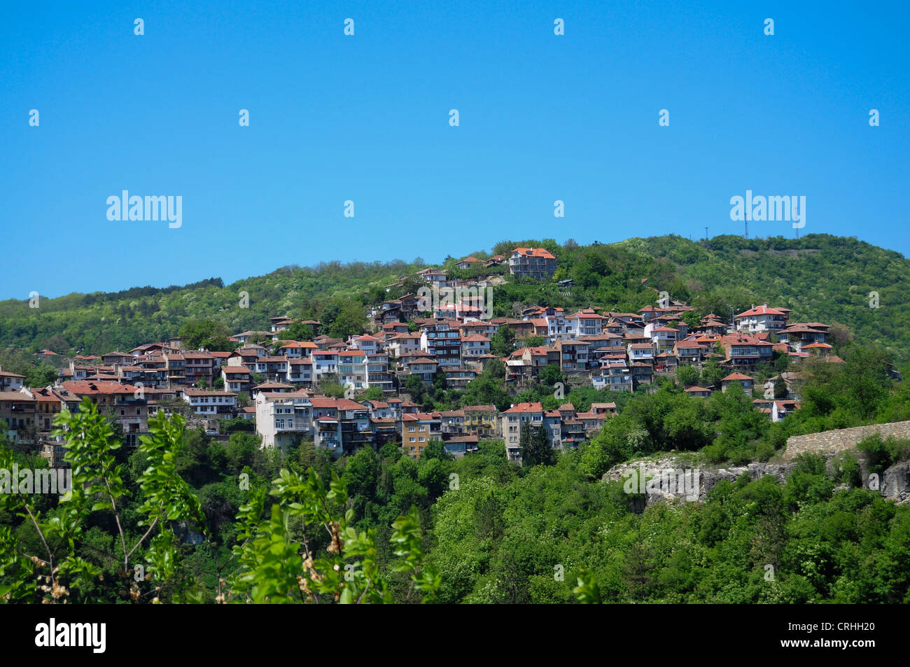 Typical bulgarian architecture from the town of Veliko Turnovo Stock Photo