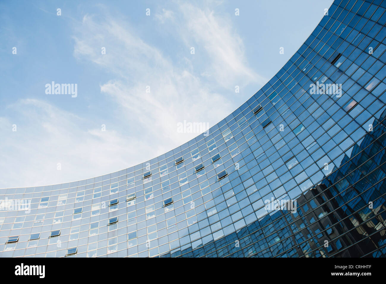 Modern curved building, low angle view Stock Photo