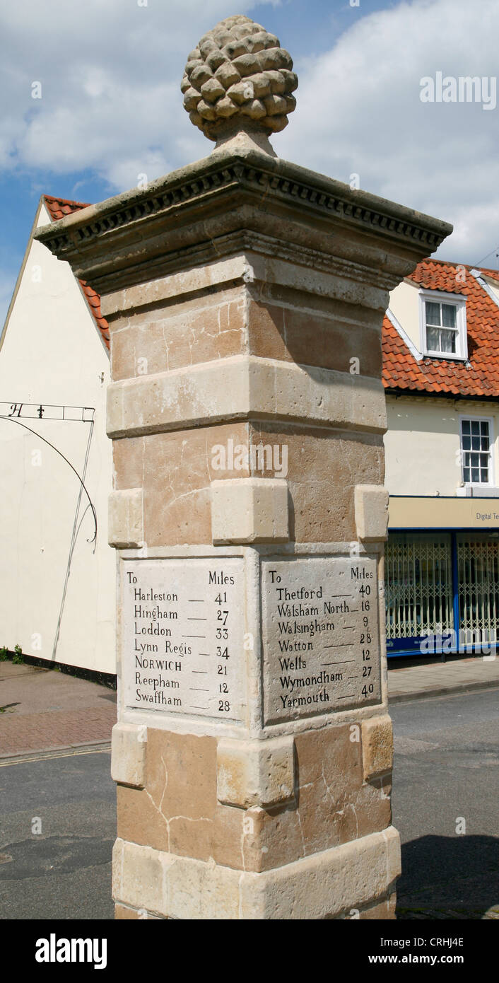 Milestone Holt Norfolk England UK Stock Photo Alamy