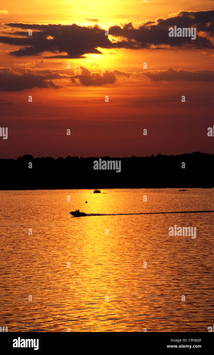 Berlin, Germany, sunset at Berlin-Wannsee Stock Photo