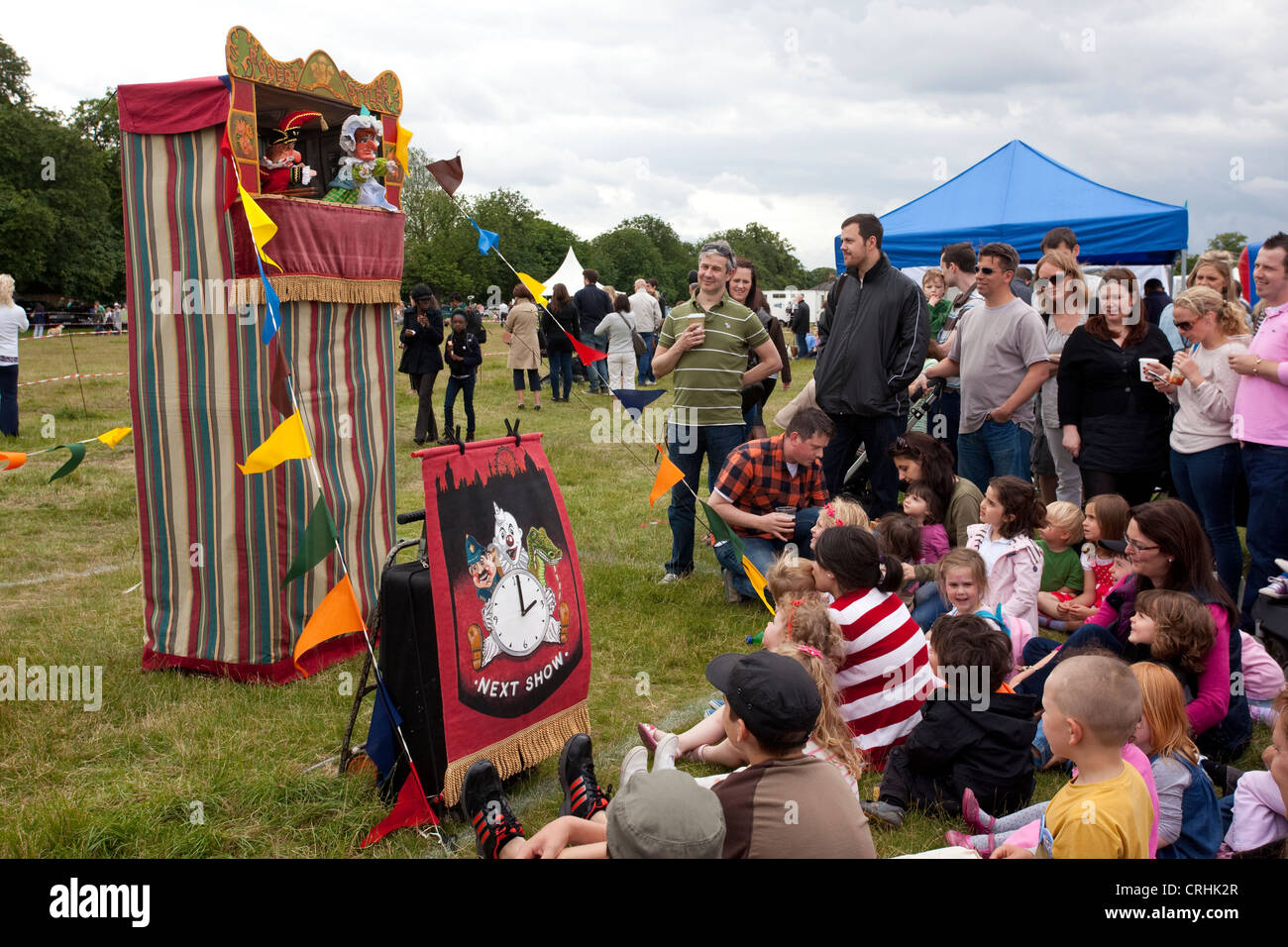 Punch & Judy puppet show at summer fair. Stock Photo