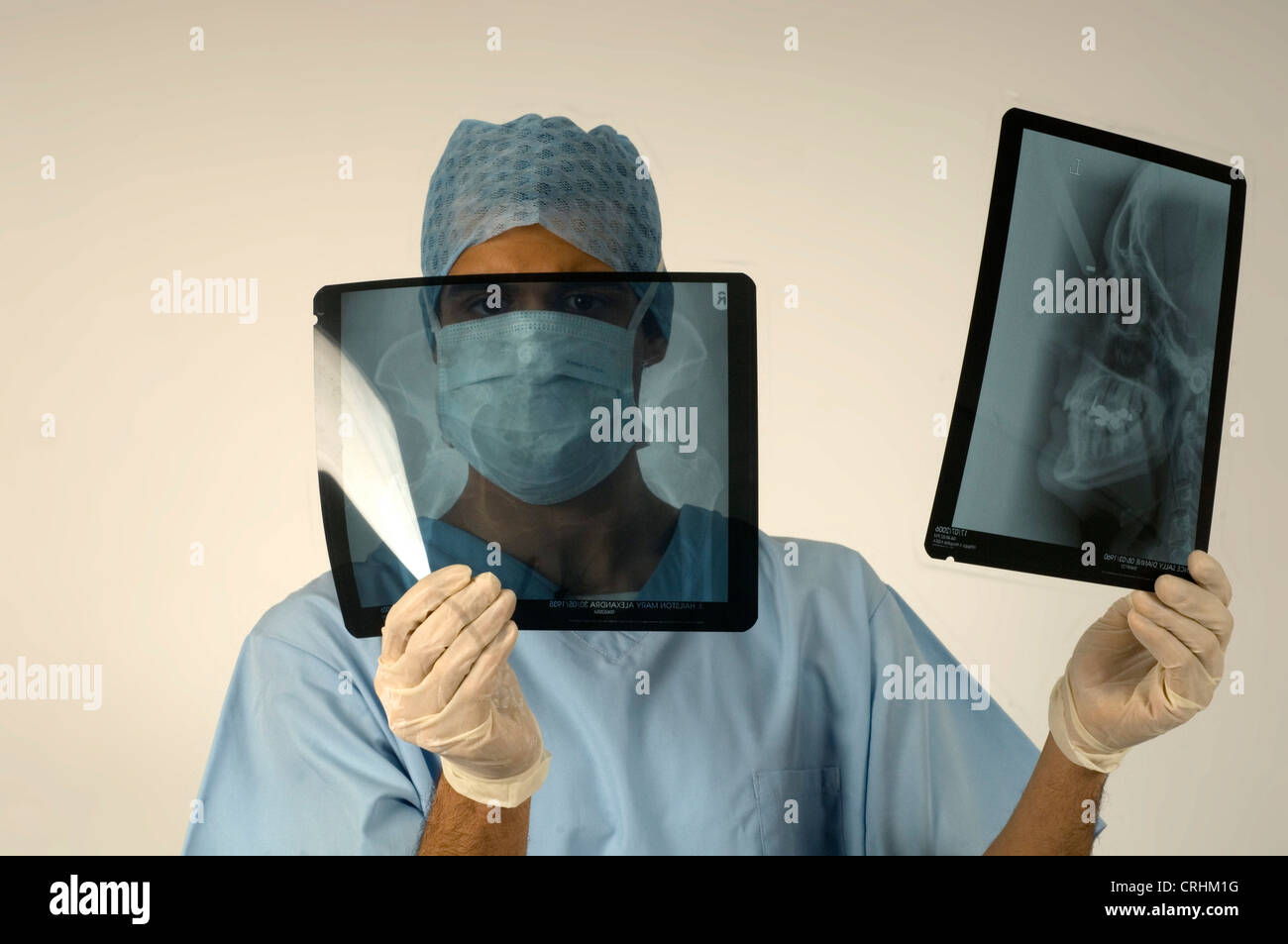 A radiologist studying xrays Stock Photo Alamy