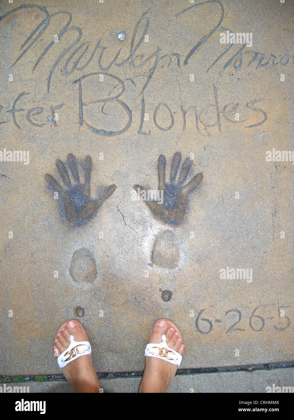footprints and fingerprints of Marilyn Monroe at Hollywood Boulevard