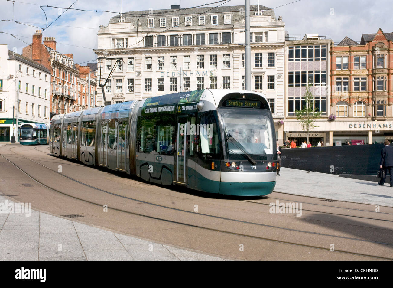 nottingham city transport tram 213 'Mary Potter', old marketsquare