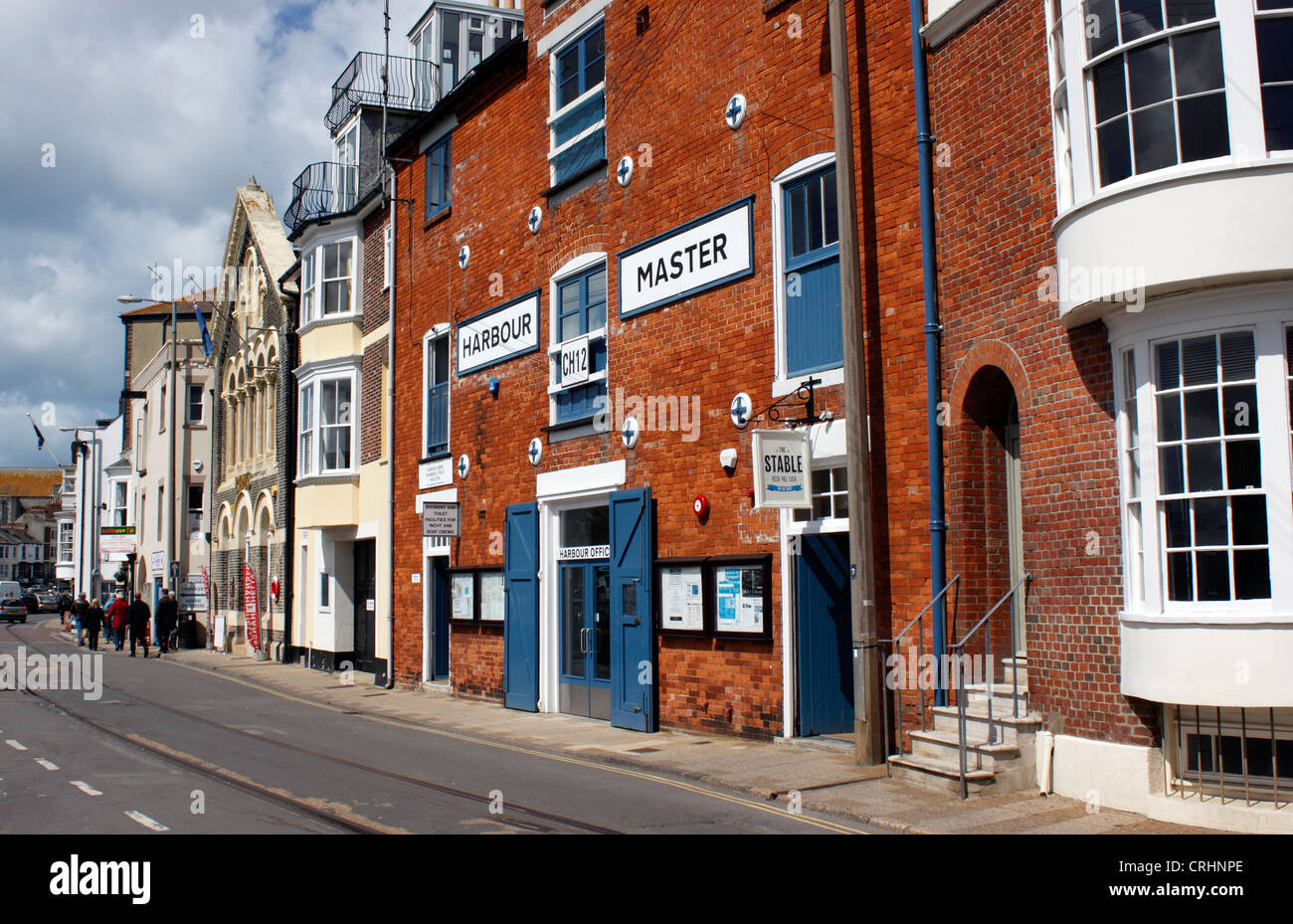 THE HARBOUR MASTERS OFFICE. CUSTOM HOUSE QUAY. WEYMOUTH DORSET Stock