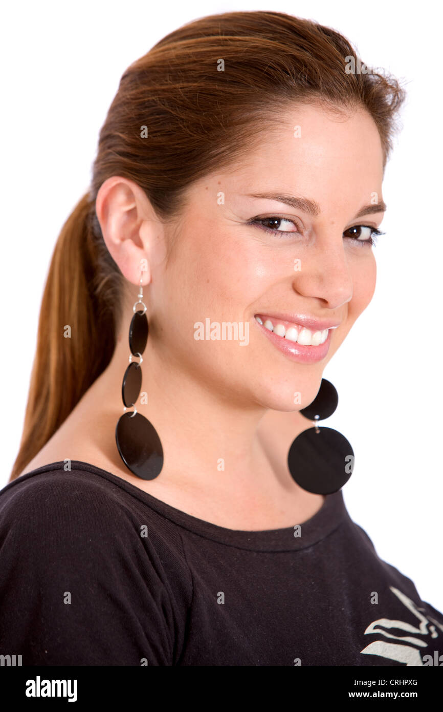 beautiful girl with earings Stock Photo