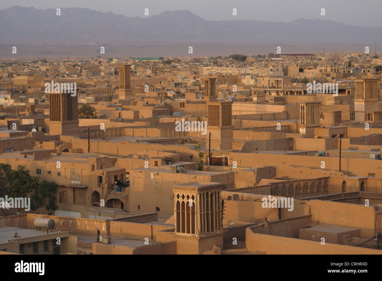 Yazd with wind towers, Iran Stock Photo Alamy
