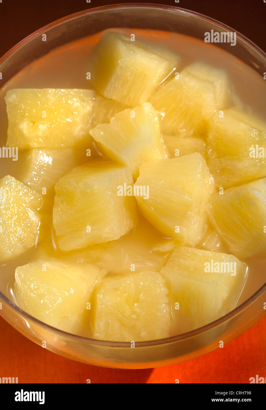 Pineapple Chunks in Glass Bowl Stock Photo Alamy
