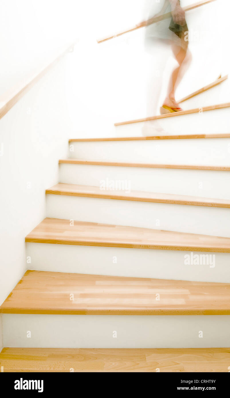 Running up stairs at home hi-res stock photography and images - Alamy