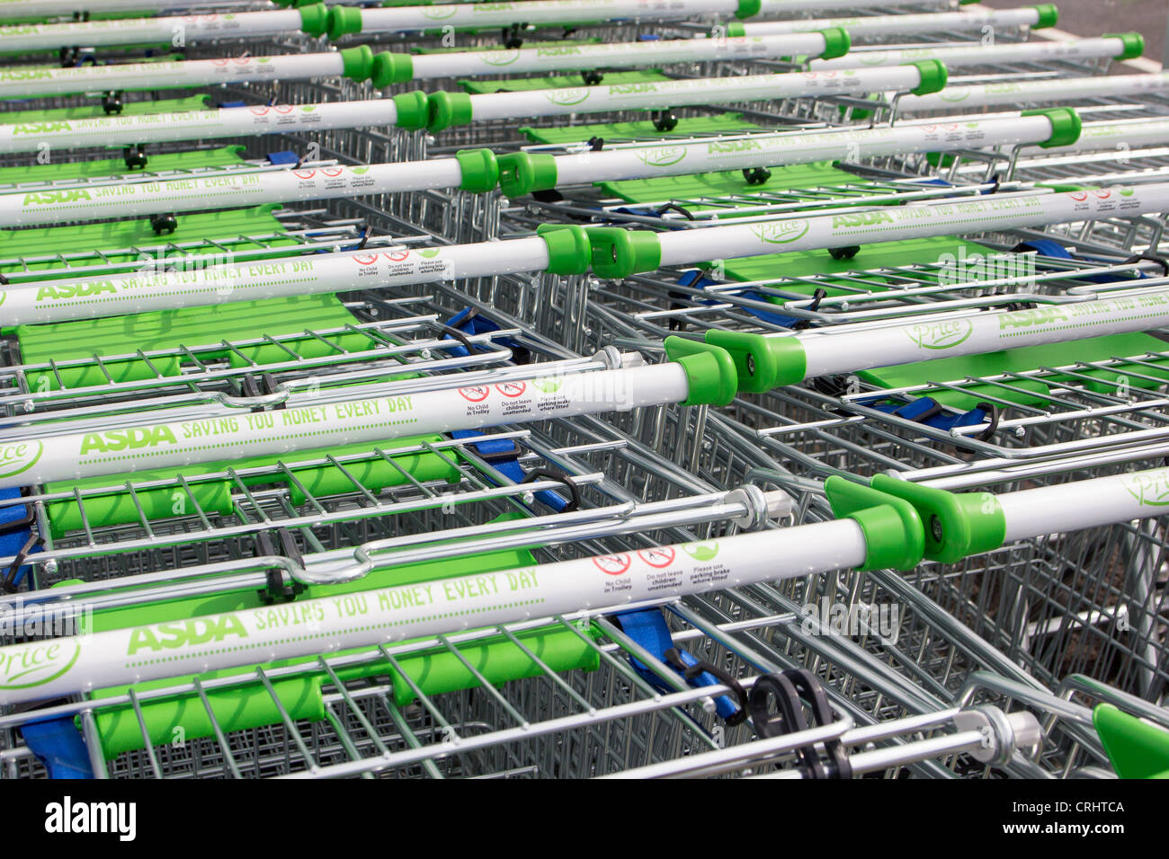 Asda supermarket trolleys Forfar Scotland UK Stock Photo