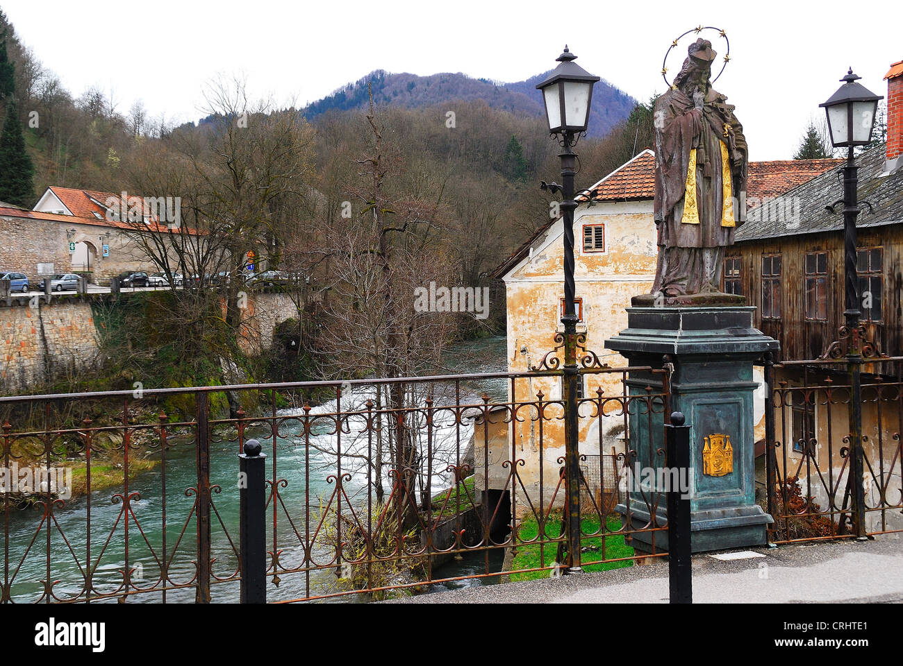Slovenia, Skofja Loka, the old Stone Bridge or Capuchin Stock Photo - Alamy