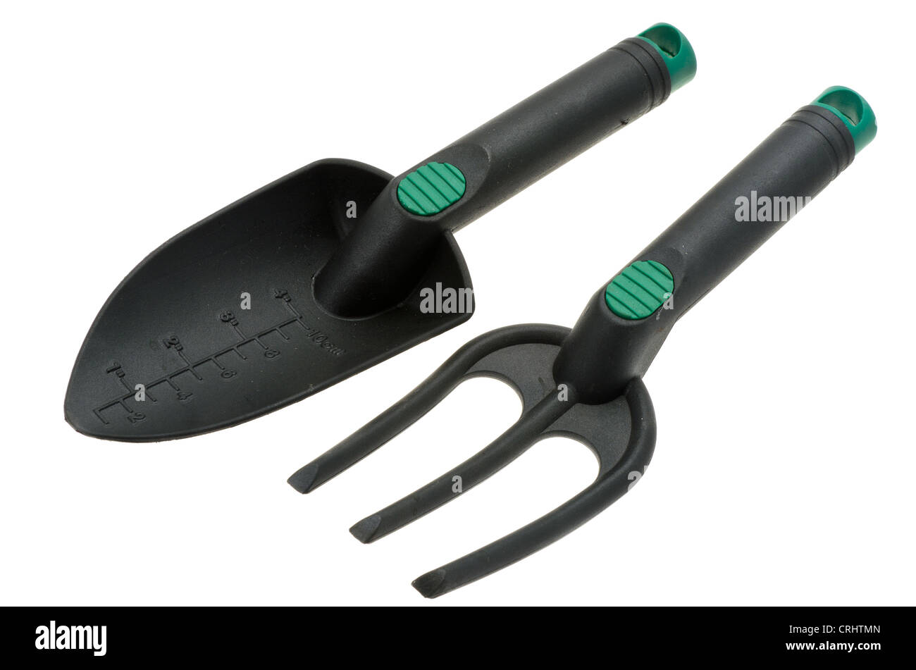 Gardening tools - hand trowel and fork Stock Photo